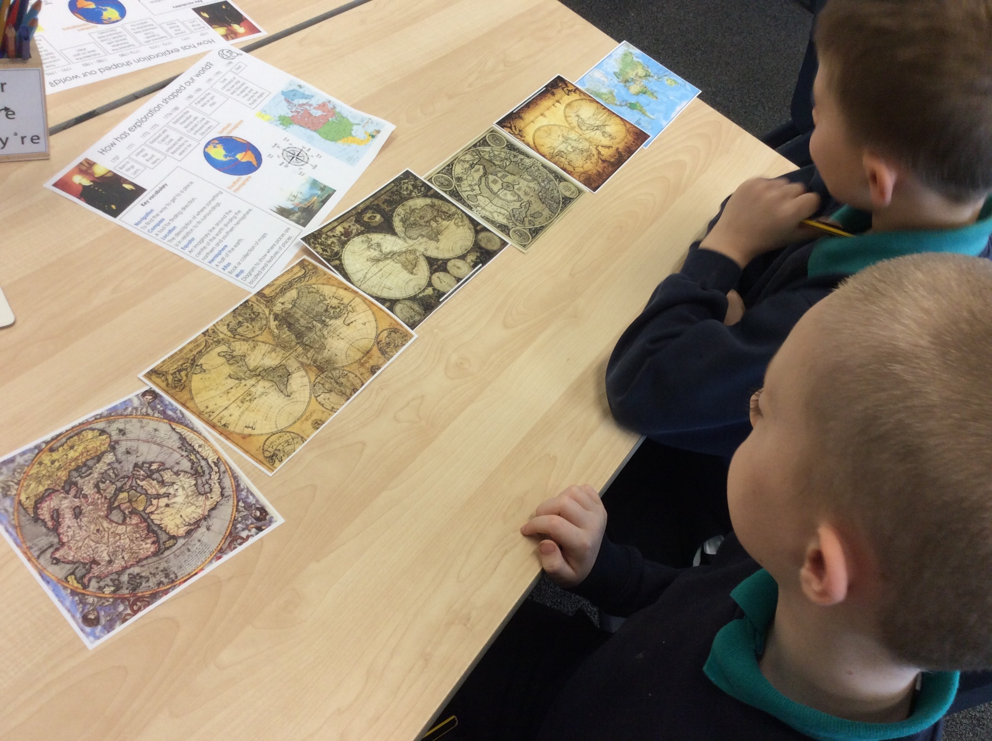 Using our chronological understanding to order maps of the world